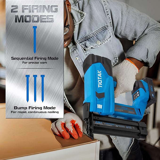 Cordless Brad Nailer with Battery, 2-In-1 Electric Nail Gun/Staple Gun Drives 1600 Nails per Charge, 18 Gauge 5/8’’ to 2’’ Nails and 1/2’’ to 1-5/8’’ Staples