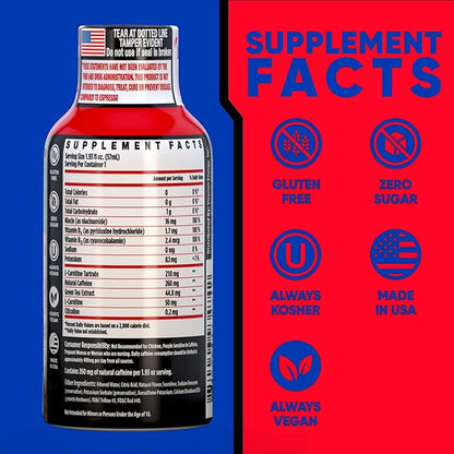 Vitamin Energy Immune+ Extra Strength Energy Shot Fruit Punch 48 Pack, 260mg Natural Caffeine, B-Vitamins, Citicoline, Green Tea, Immunity & Focus Support, Zero Sugar, Gluten-Free 1.93 fl oz