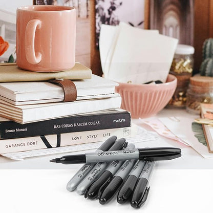 Permanent Markers, 200 Count Black Permanent Markers, Fine Point, Waterproof & Smear Proof Markers, Quick Drying, Office Supplies for School, Office, Home