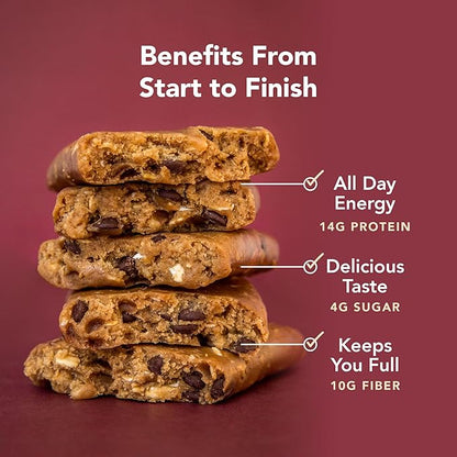 ALOHA Organic Plant Based Protein Bars - Oatmeal Chocolate Chip - 12 Count, 1.9oz Bars - Vegan Snacks, Low Sugar, Gluten-Free, Low Carb, Paleo, Non-GMO, Stevia-Free, No Sugar Alcohols