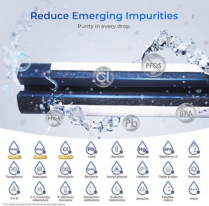 Waterdrop Plus UKF8001 NSF 401, 53 Certified Refrigerator Water Filter, 𝐑𝐞𝐝𝐮𝐜𝐞 𝐏𝐅𝐀𝐒, Replacement for Whirlpool® Everydrop® Filter 4, EDR4RXD1, Maytag® UKF8001AXX (Package May Vary)