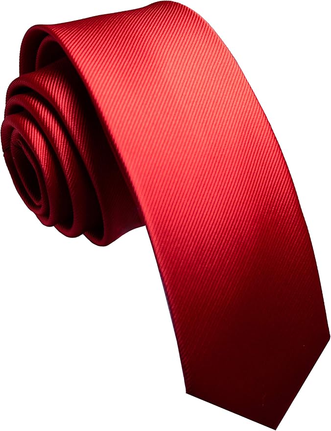 JEMYGINS 2.4" Solid Color Skinny Tie and Pocket Square with Tie Clip Sets for Men (6cm)