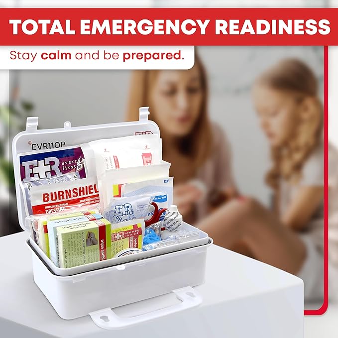 Ever Ready First Aid 10 Person First Aid Kit with Plastic Case, Type III, Ansi A, OSHA Compliant