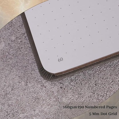 TIEFOSSI Dot Journals for Women Men, Dot Journals for Writing Women, 160gsm Thick Paper, 190 Numbered Pages, for Planner Organization