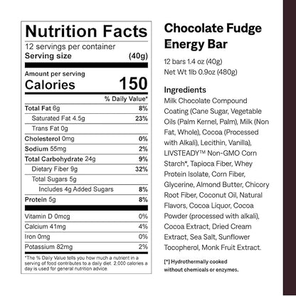 UCAN Energy Snack Bars, Chocolate Fudge, All Natural, Low Sugar, Non-GMO, Gluten-Free, Keto-Friendly (12 Pack, 1.4 Ounces)