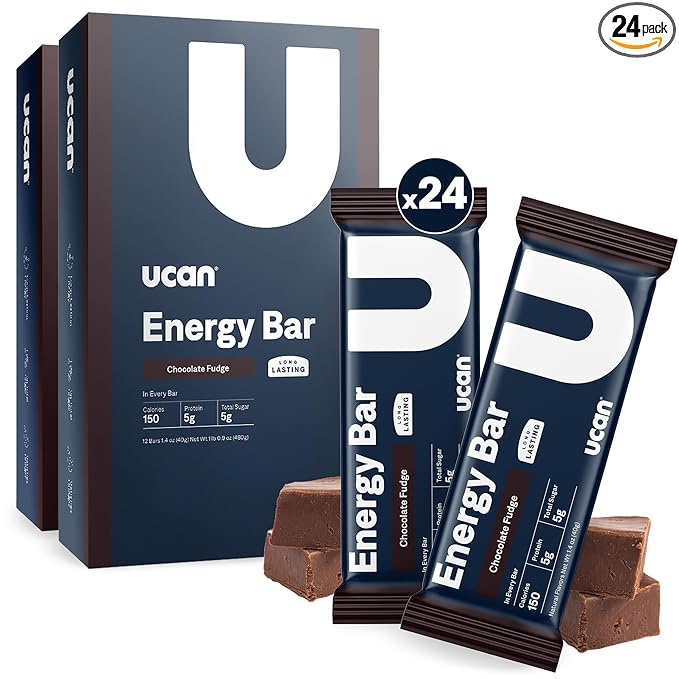 UCAN Energy Bars 2-Pack Bundle – Chocolate Fudge | 24 Bars Total (2 x 12 ct Boxes) | Low Sugar, Non-GMO, Keto-Friendly, Plant-Based, Gluten-Free, 1.4oz Bar