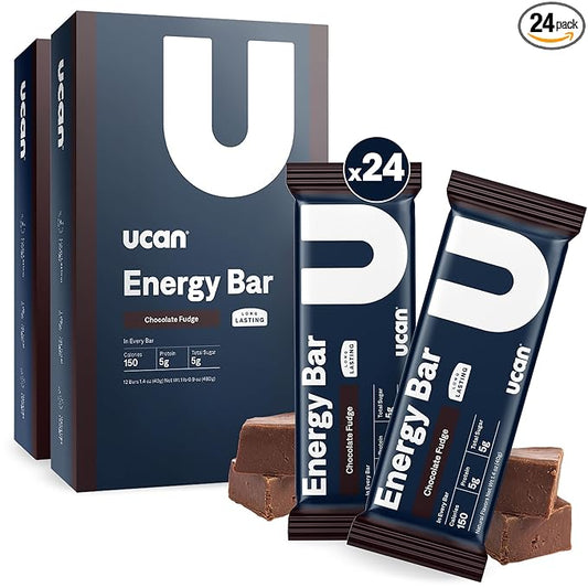 UCAN Energy Bars 2-Pack Bundle – Chocolate Fudge | 24 Bars Total (2 x 12 ct Boxes) | Low Sugar, Non-GMO, Keto-Friendly, Plant-Based, Gluten-Free, 1.4oz Bar
