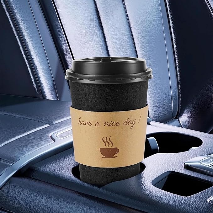 500 pack 16 oz Coffee Cups with Lids, Disposable To Go Paper Coffee Cups with Sleeves and Stirring Sticks for Hot/Cold Drinks Office Home Shop Event