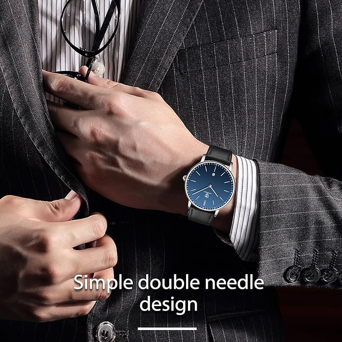 BEN NEVIS Watch, Mens Watch, Minimalist Fashion Simple Wrist Watch Analog Date with Leather Strap