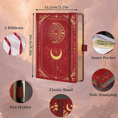 TIEFOSSI Lined Journal for Women Men, Vintage Notebooks with Bookmarks, Hardcover A5 College Ruled Notebook 316 Numbered Pages for Writing, Daily Journal for Work School, Note Taking