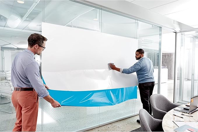 Post-it Dry Erase Whiteboard Film Surface for Walls, Doors, Tables, Chalkboards, Whiteboards, and More, Removable, Stain-Proof, Easy Installation, 3 ft x 2 ft Roll (DEF3x2)