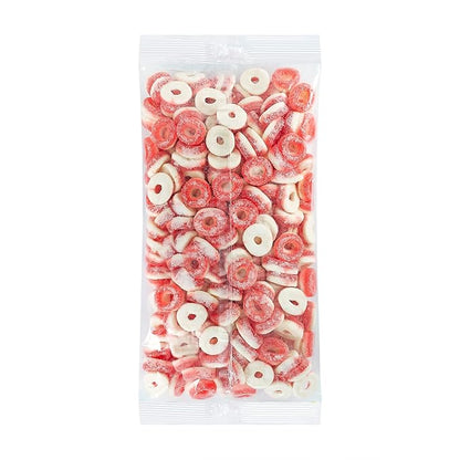 Kervan Candy Bebeto Strawberry Rings - Fruity, Soft, Sweet & Sour Gummy Candy Bulk for Kids, Gift Snacks and Parties - Strawberry Ring Gummies Big Party Size Bag (5 lbs)