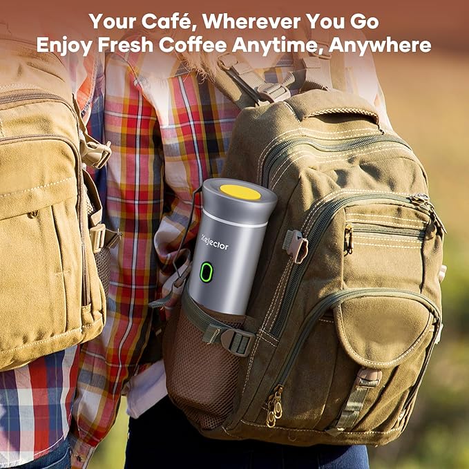 kejector Portable Coffee Maker Espresso Machine for Travel Nano Car Coffee Maker Compatible with Ground Coffee & Capsule for RV, Hiking Camping Office, Travel Espresso Maker Electric Coffee Machine