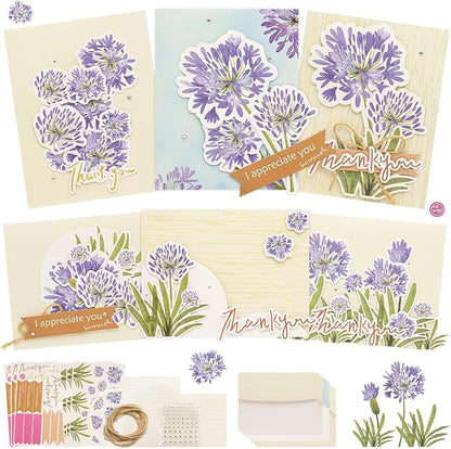 DIY Card Making Kit for Adults Flower Appreciation -Themed & Thank You Cards with Envelopes for Birthdays, Weddings, Teachers, Parents, and Gift Giving (9 Sets)