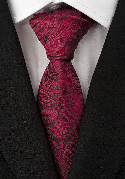 Adulove Men's Necktie Classic Silk Tie Woven Jacquard Neck Ties 6 PCS