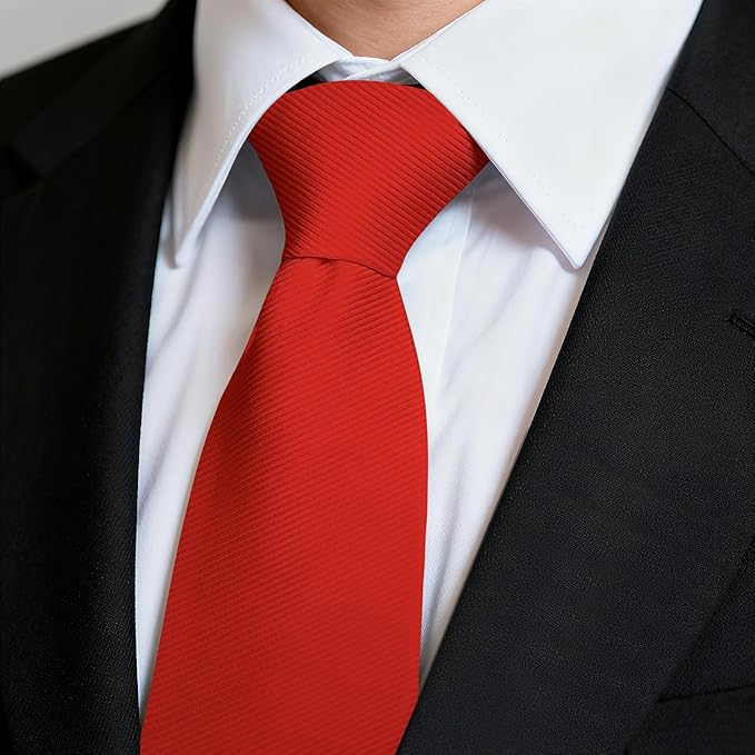 Fineknot Black Ties for Men, Formal Neckties for Men, Solid Color Mens Ties for Business, Wedding, Party, Mens Neck Tie
