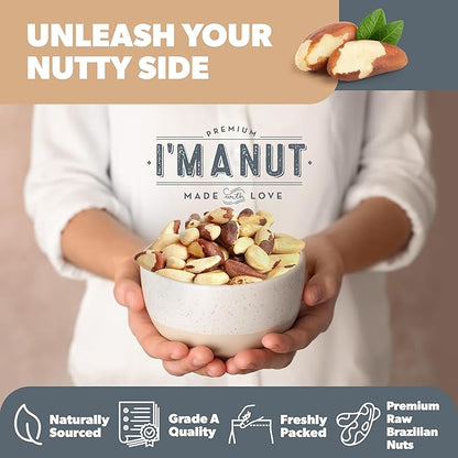 I’m A Nut Brazil Nuts, Broken, 32oz (2 lb) Distinct | Non GMO Batch Tested Gluten & Peanut Free Vegan Keto Friendly Large, Fresh Resealable bag