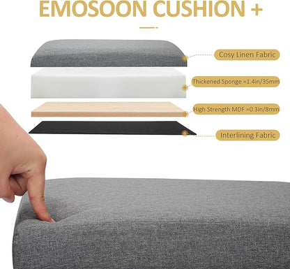 Tall Ottoman with Storage Collapsible Fabric Small Slim Folding Ottoman Furniture with Handles Lid for Room Footrest Foot Stool Linen Grey 16.5x16.5x11.8in
