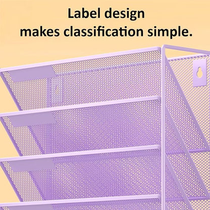 Kuntine.B Wall File Organizer Office Hanging Magazine Holder Wall File Organizer for Office Home (Purple, 6 Tier)