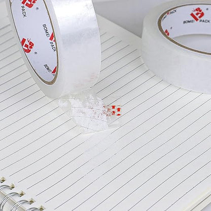 BOMEI PACK Clear Tape, 1 Inch x 164 Ft, Transparent Tape Refills, 3" Core Big Roll Stationery Tape, Strong Gift Wrap Tape for Home, Office, 12 Rolls Fit 3 Inch Desktop Dispenser
