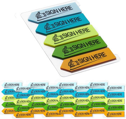 800 Sheets Sign Here Index Marker, Assorted Colors Sign Here Tabs Sign Post Here Index, Flags Vital Signs Sticky Notes for documents notebooks Contracts, Books,Files or Notary Supplies