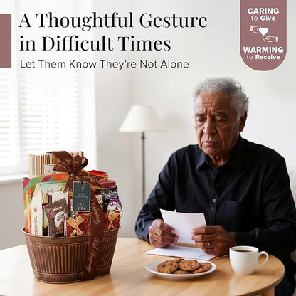 Broadway Basketeers Sympathy Gift Baskets – Bereavement & Condolences Care Package with Gourmet Snacks - Thoughtful Sympathy Gifts Delivery for Loss of Loved One, Funeral, or Kosher Shiva