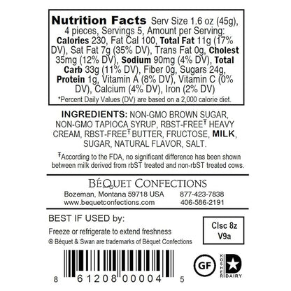 Béquet Caramel - Classic - Caramel Candy Individually Wrapped - Gourmet Caramel Candy - Made in Montana - Kosher (Star D) and Gluten Free - 8 oz Gift Bag
