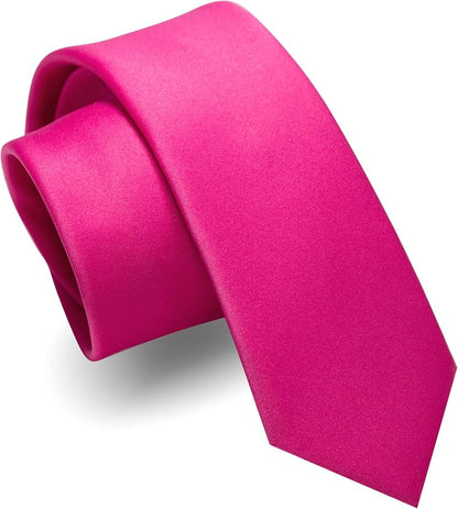 RBOCOTT 2.4“ Solid Color Skinny Tie Business Wedding Necktie for Men(6cm)