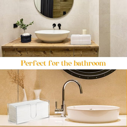 Acrylic Countertop Paper Towel Dispenser, Clear Trifold Napkin Holder, Suitable for Z-fold, C-fold or MultiFold Trifold Paper Towels for Bathroom and Kitchen