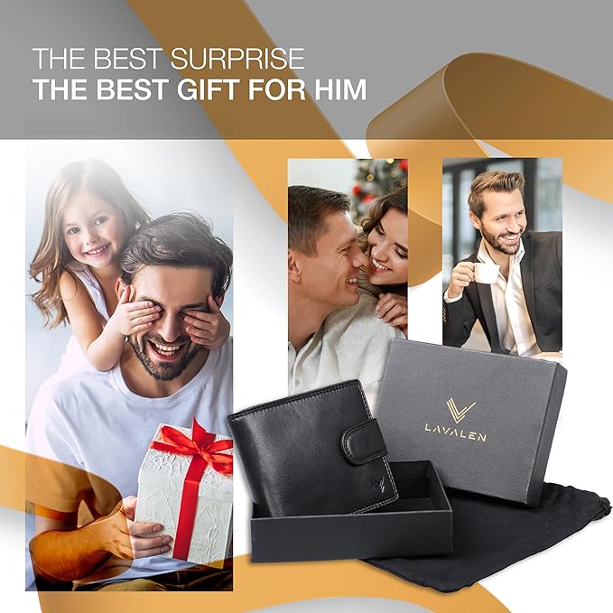 Soft Leather Wallet for Men - Mens Wallet Bifold with Zipper Coin Pocket - Holds Bills, Credit Cards, Coins - Carteras para Hombres Piel - Billeteras de Hombres Cuero Original - RFID Blocking.