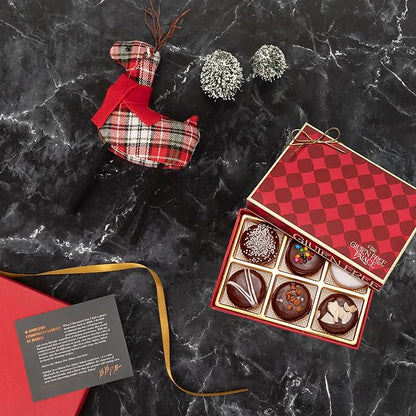Gluten Free Palace Holiday Chocolate Covered Cookies Gift Basket – Vegan Gluten Free Treats for Christmas, Thanksgiving & New Year – Gourmet Cookie Gift for Men & Women (6 Count)