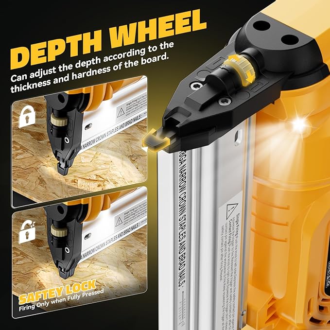 Cordless 2" Brad Nailer Compatible with DeWalt 20V Battery(No Battery), Ecarke 2 in 1 Electric Nail Gun Staple Gun with 18GA Nails/Staples, Battery Power Nail Gun for Trim Wood Crafting Home Carpentry