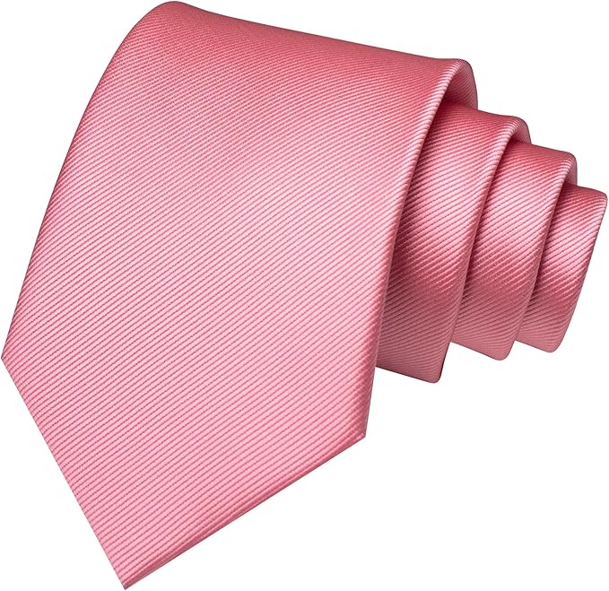 JEMYGINS Solid Color Formal Necktie and Pocket Square Tie Clip Sets for Men