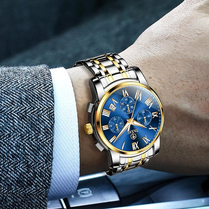 Mens Silver Watch Luxury Minimalist Dress Watch Classic Waterproof Watches for Men Analog Quartz Stainless Steel Men's Wrist Watches with Date Luminous Relojes para Hombres