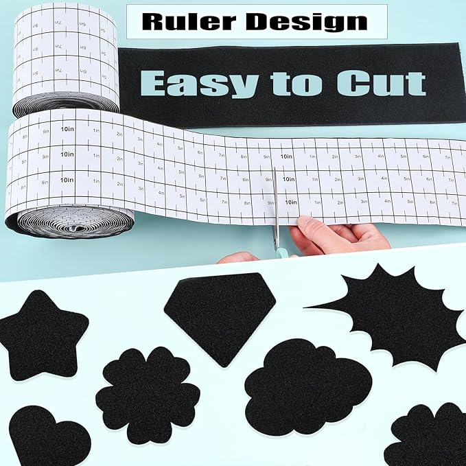 Navona 20Ft x 4 Inch Heavy Duty Hook and Loop Tape with Adhesive, Carpet Anti Slip Rug Gripper, Couch Cushion Grip, Hook and Loop Strips for Home, Office, DIY and Car -Black