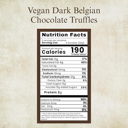 Andy Anand Luxury Vegan Dark Chocolate Gluten Free Truffles Praline Collection (24 Pieces), Dairy Free, Soy Free, Sesame Free, Allergy Friendly, Delicious Decadent Belgian Truffles