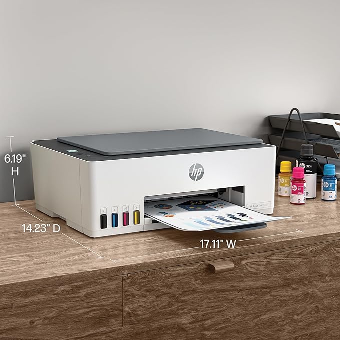 HP Smart Tank 5101 Wireless All-in-One Refillable Ink Tank Printer, Scanner, Copier with 2 years of Ink included, Wireless printer for home use (1F3Y0A)