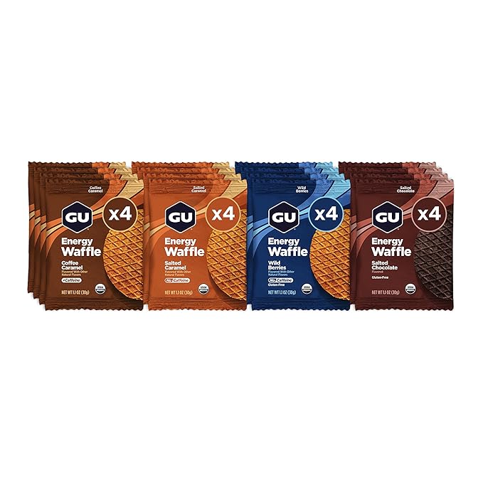 GU Energy Stroopwafel Variety Pack Sports Nutrition Waffle, Caffeine Included, and Kosher Dairy, On-The-Go Energy for Any Workout, 16 Count