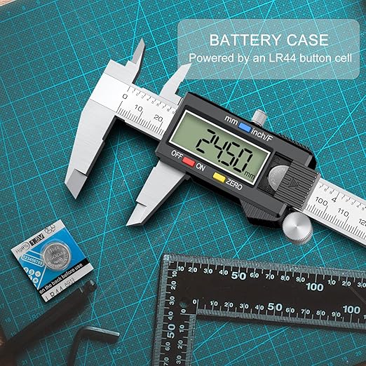 HDLNKAK Precision Digital Caliper 6 inch/150 cm - Accurate 0.01" Measurement Tool for Micrometers and Digital Calipers(White Stainless Steel Caliper)