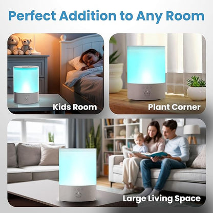 Everlasting Comfort 2.5L Top Fill Humidifiers for Bedroom, 2.5L - Quiet Easy to Fill & Clean, 24HR Runtime, Night Lights, Timer, Ultrasonic Cool Mist Humidifier, Auto Shut-Off, Essential Oil Diffuser