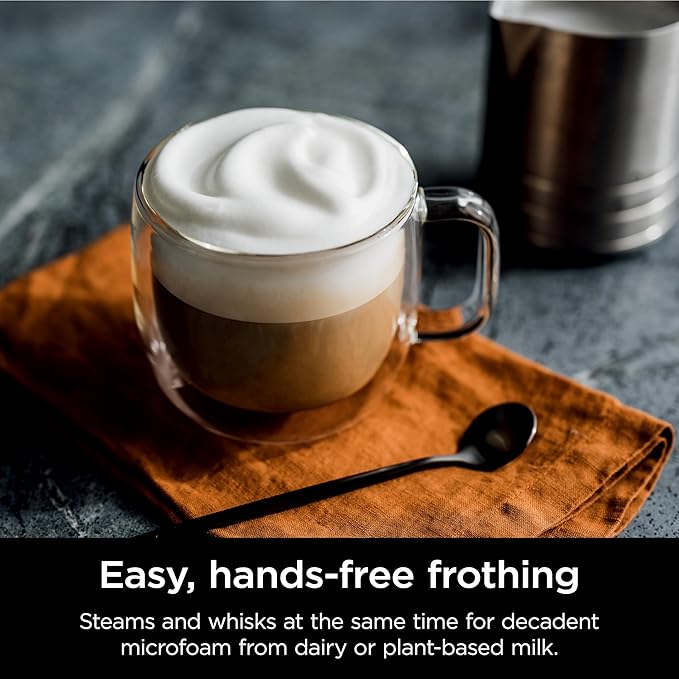 Ninja Luxe Café Premier Series, Espresso Machine, Drip Coffee Maker & Rapid Cold Brew, Integrated Grinder, Assisted Tamper, Hands-Free Frother, for Cappuccinos & Lattes, Cyberspace, ES601CY