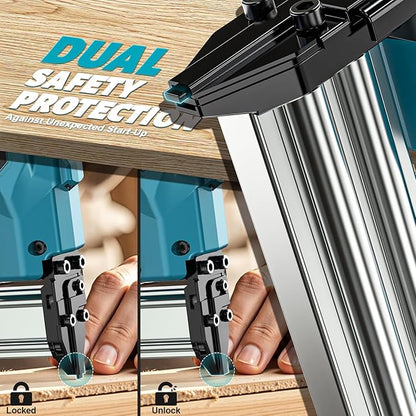 Cordless Brad Nailer 2-in-1 Compatible with Makita Battery, 5/8 to 1-1/4 Inch Electric Nail Gun/Staple Gun, 18 Gauge Nail Gun Brushless Motor with 1000 Nails for Wood Carpentry