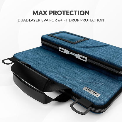 UZBL 11-11.6 Inch Always-on Chromebook Protective Hard Case with Accessory Pouch and Adjustable Shoulder Strap