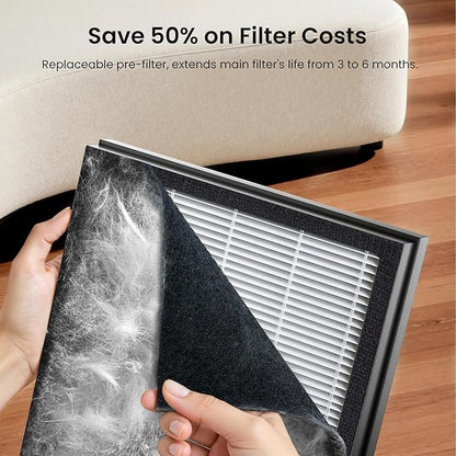 Pet Air Purifier for Home Large Room 2500 sq ft, H13 HEPA Washable Double-Sided Filter, Air Cleaner for Pet Hair Dander Odor Allergies Pollutant Smoke Dust, PM2.5 Air Quality Monitor, Auto Mode, Green