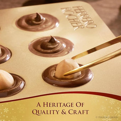 Ferrero Rocher, Premium Gourmet Milk Chocolate Hazelnut, Individually Wrapped, Chocolate Gift Box, 30 Count, 13.2 oz