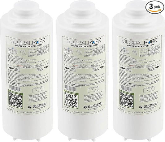 Global Industrial Global Pure Replacement Water Filter PFAS, 3,600 Gallon Capacity, Drinking Fountain and Bottle Fillers Replacement Filter, Cold Water Filter Only, 3/Pack
