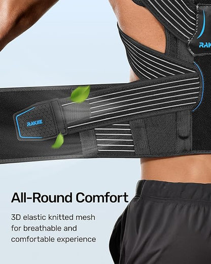 Posture Corrector for Women and Men, Upgraded Back Brace with Enhanced Support, Shoulder Straightener with Cushioned Shoulder Pads & Underarm Pain Relief Strap, Size M (Underbust: 35.4"-41")
