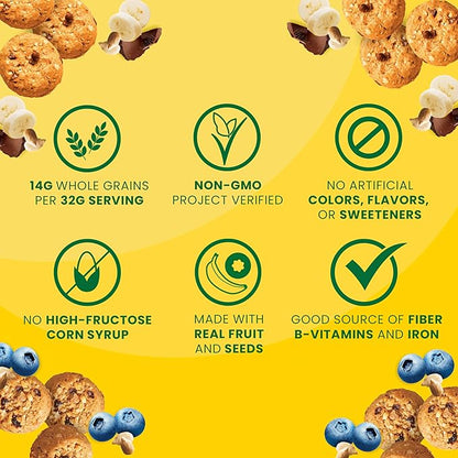 belVita Energy Snack Bites Variety Pack, Banana Dark Chocolate & Sunflower Seed, Blueberry & Sunflower Seed, 15 Snack Packs