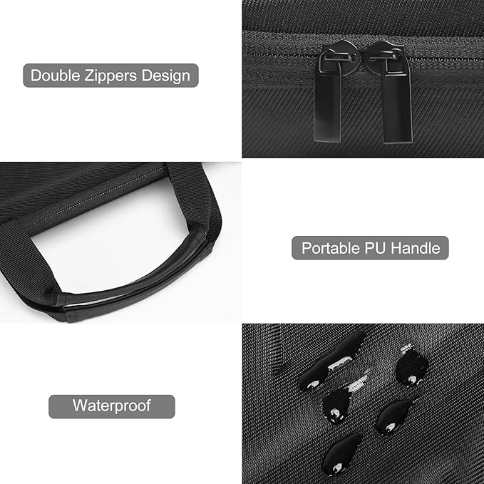 MOSISO 13-13.3 inch Laptop Hard Case, 14 inch Shockproof Waterproof Laptop Case Hard Shell Compatible with MacBook HP Dell, Carrying Sleeve Computer Bag with Sturdy Handle&Front Pocket&Belt, Black