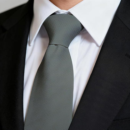 Fineknot Black Ties for Men, Formal Neckties for Men, Solid Color Mens Ties for Business, Wedding, Party, Mens Neck Tie